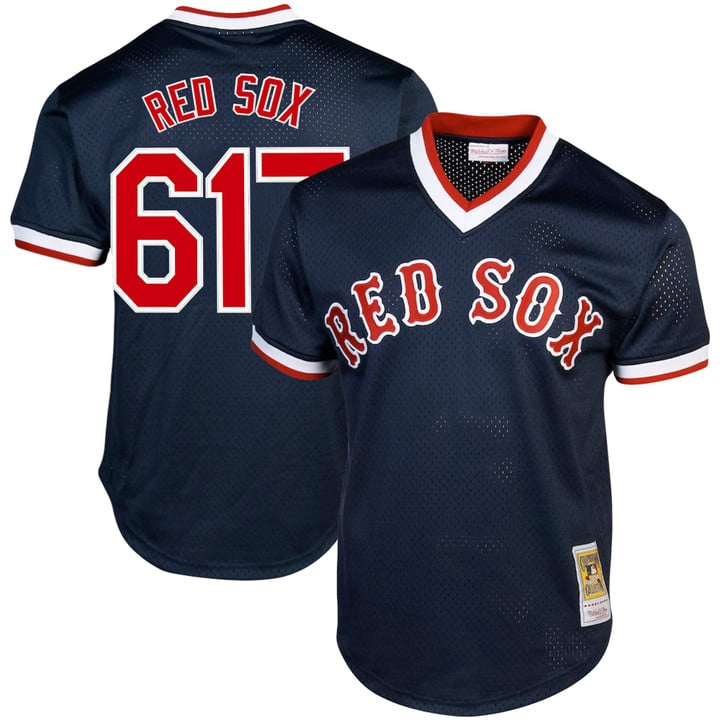 Red Sox Jersey #617 Boston Red Sox Throwback Cooperstown Stitched Navy