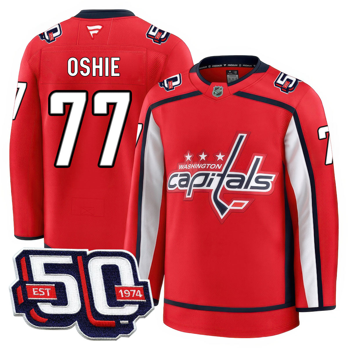 Men Washington Capitals 50th Anniversary Premium Jersey - All Stitched