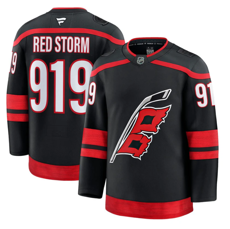 Red Storm Jersey #919 Carolina Hurricanes 2025 - 26 Premium Stitched