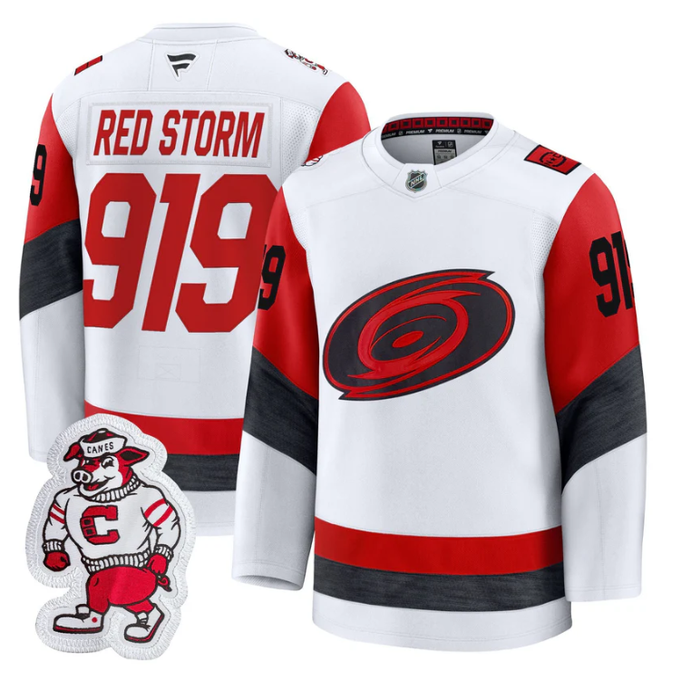 Red Storm Jersey #919 Carolina Hurricanes 2025 - 26 Premium Stitched