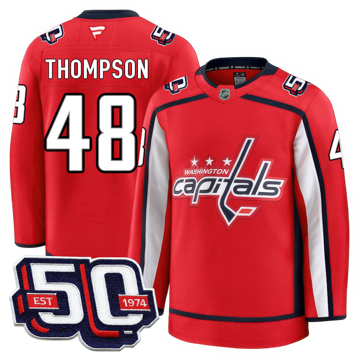 Men Washington Capitals 50th Anniversary Premium Jersey - All Stitched