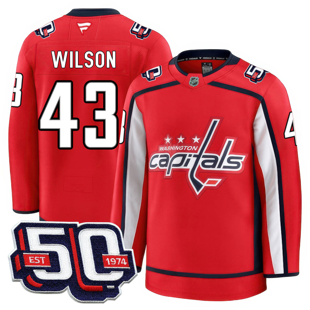 Men Washington Capitals 50th Anniversary Premium Jersey - All Stitched