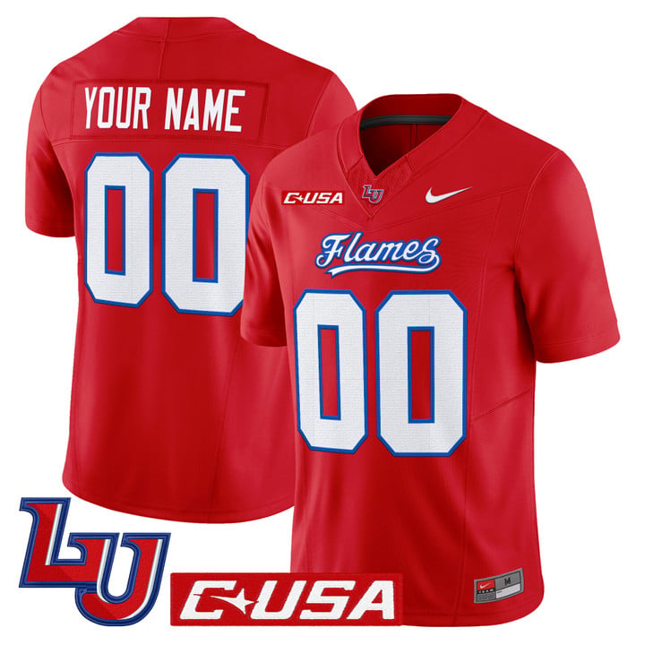 Custom Liberty Flames Jersey Name, Number 2025 Vapor Limited Stitched Red