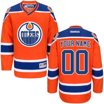 Reebok Orange Edmonton Oilers Custom Premier Alternate Jersey