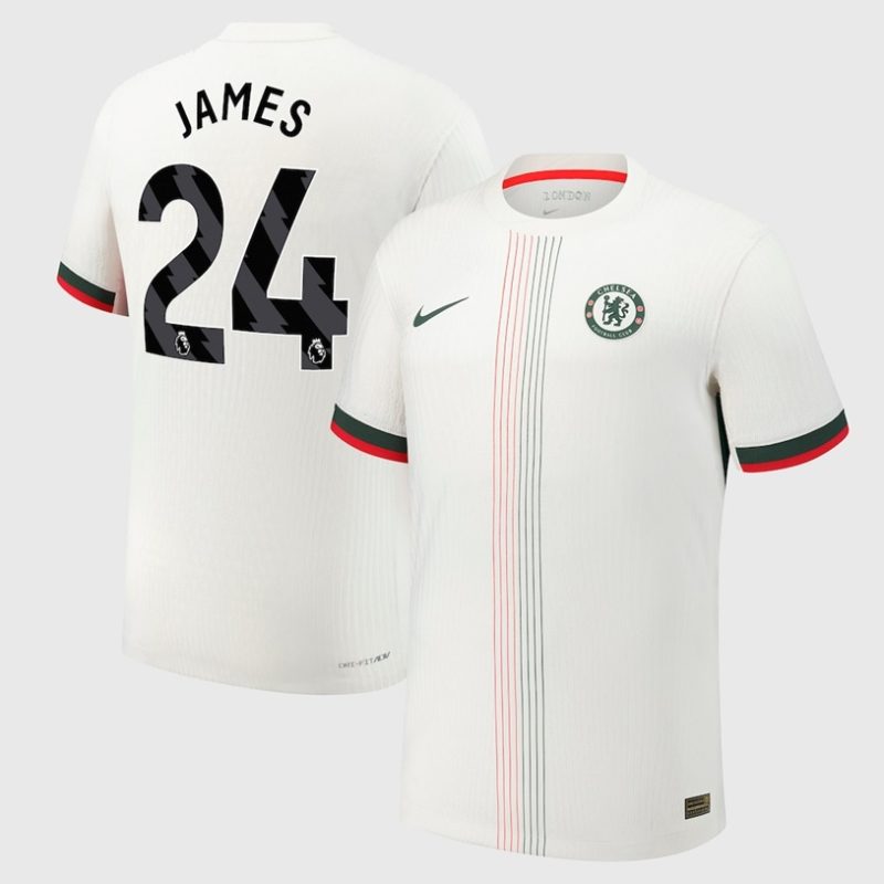 Reece James 24 Chelsea 2025-26 Away Jersey – White