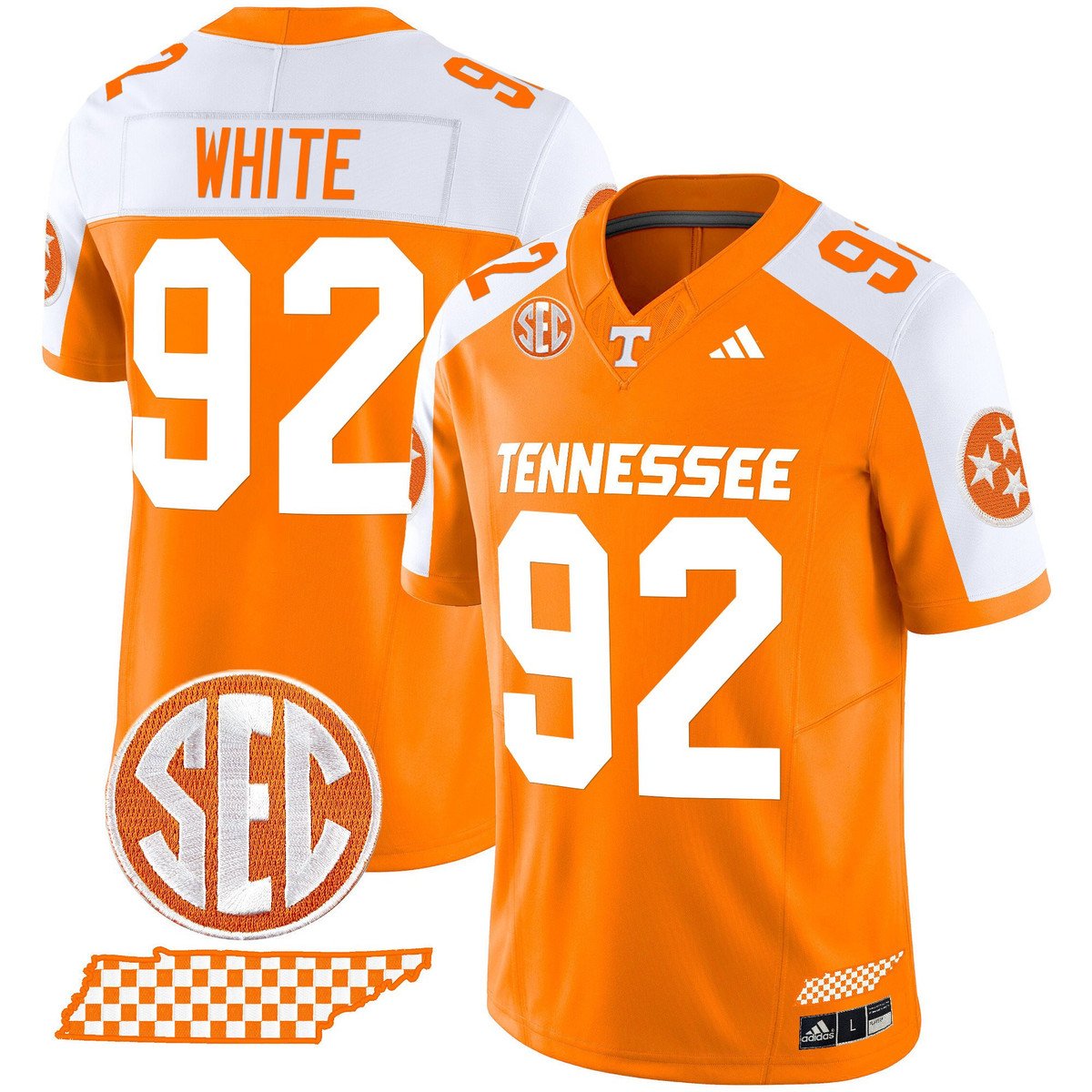 Reggie White Jersey #92 Tennessee Vols Rebrand 2026 Checkerboard Orange Alter