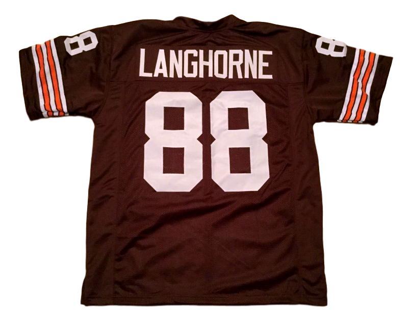 Reggie Langhorne CUSTOM STITCHED Unsigned Football Jersey Brown