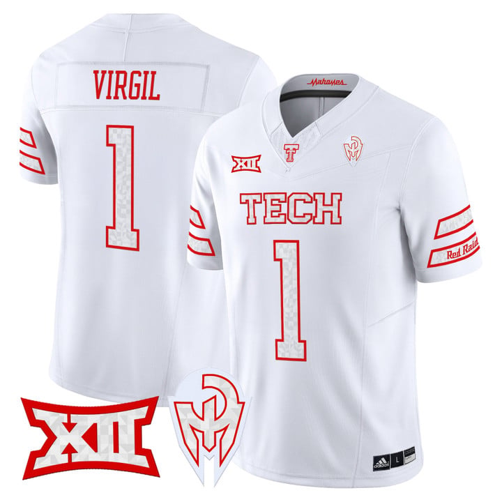 Reggie Virgil Jersey #1 Texas Tech Red Raiders Too Cold Vapor Stitched