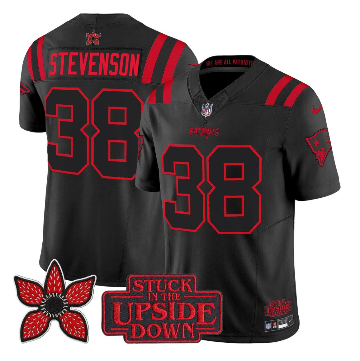 Rhamondre Stevenson Jersey #38 Stranger Things Edition Vapor Limited Stitched