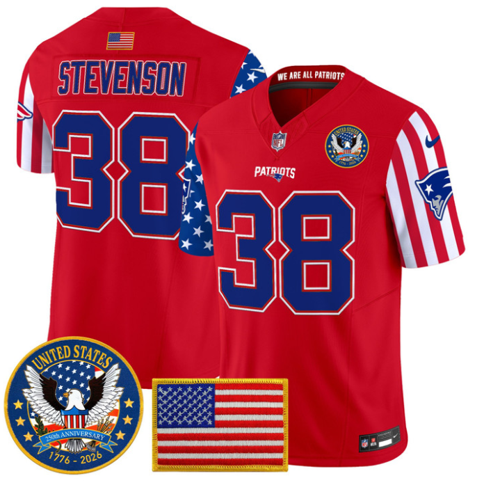 Rhamondre Stevenson Jersey #38 America 250 Edition Vapor Limited Stitched
