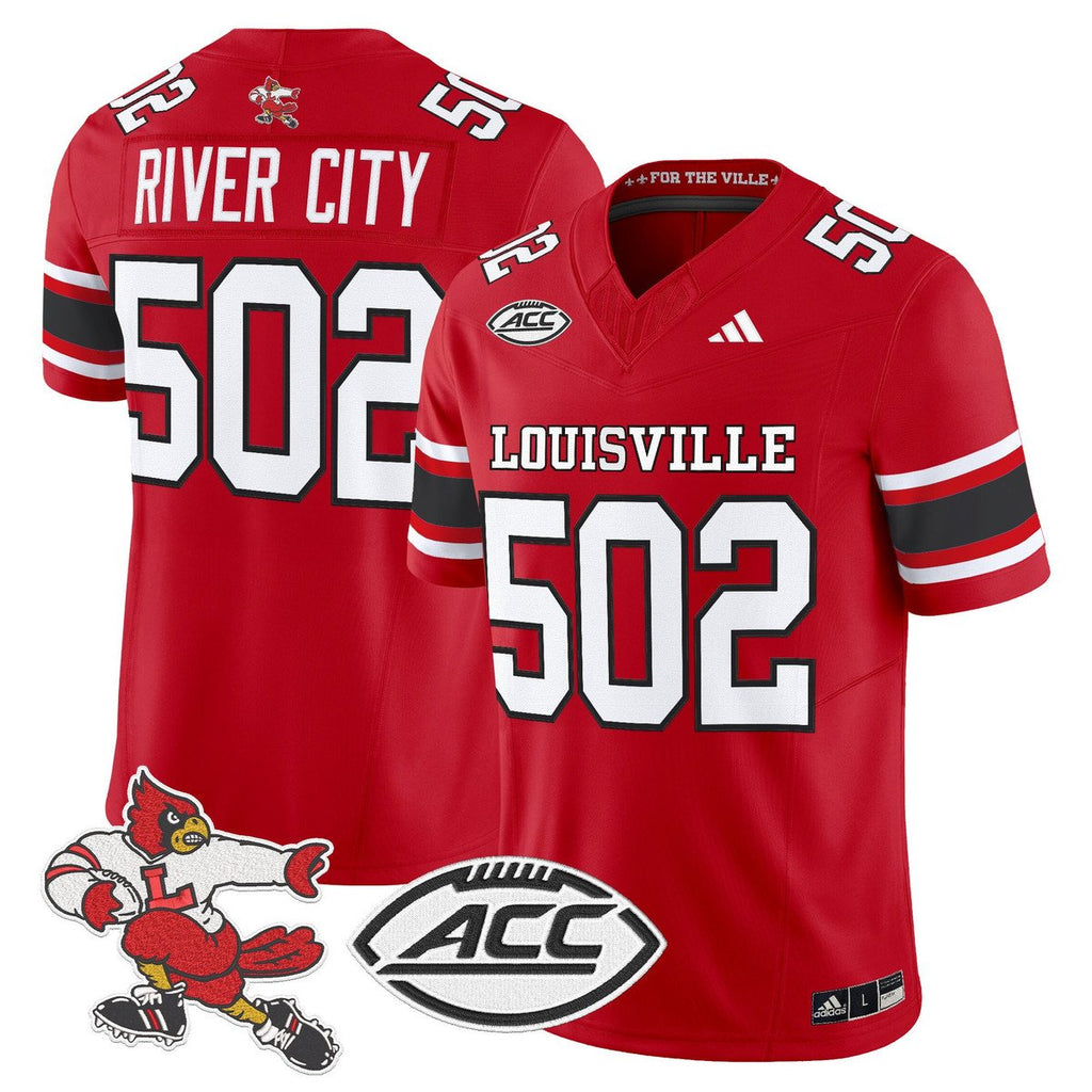 River City Jersey #502 Louisville Cardinals 1980s Throwback Stitched Red