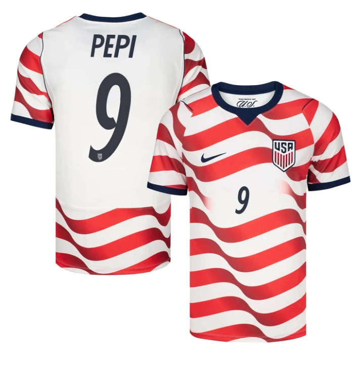 Ricardo Pepi Jersey #9 USMNT 2026 World Cup Match Stitched Stripes Soccer