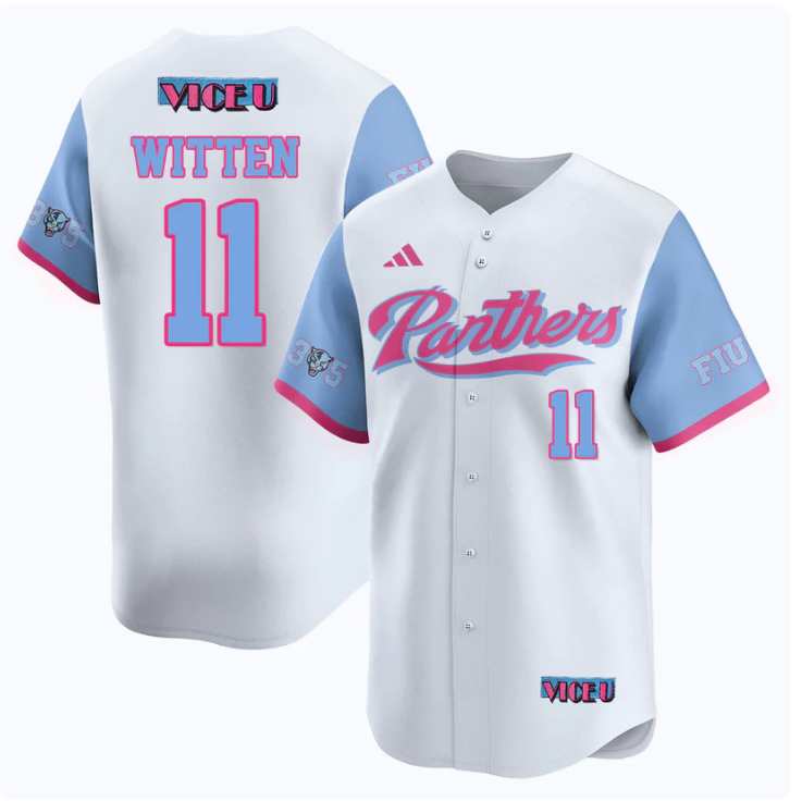 Rich Witten Jersey #11 FIU Baseball 2025 Vice U Stitched White
