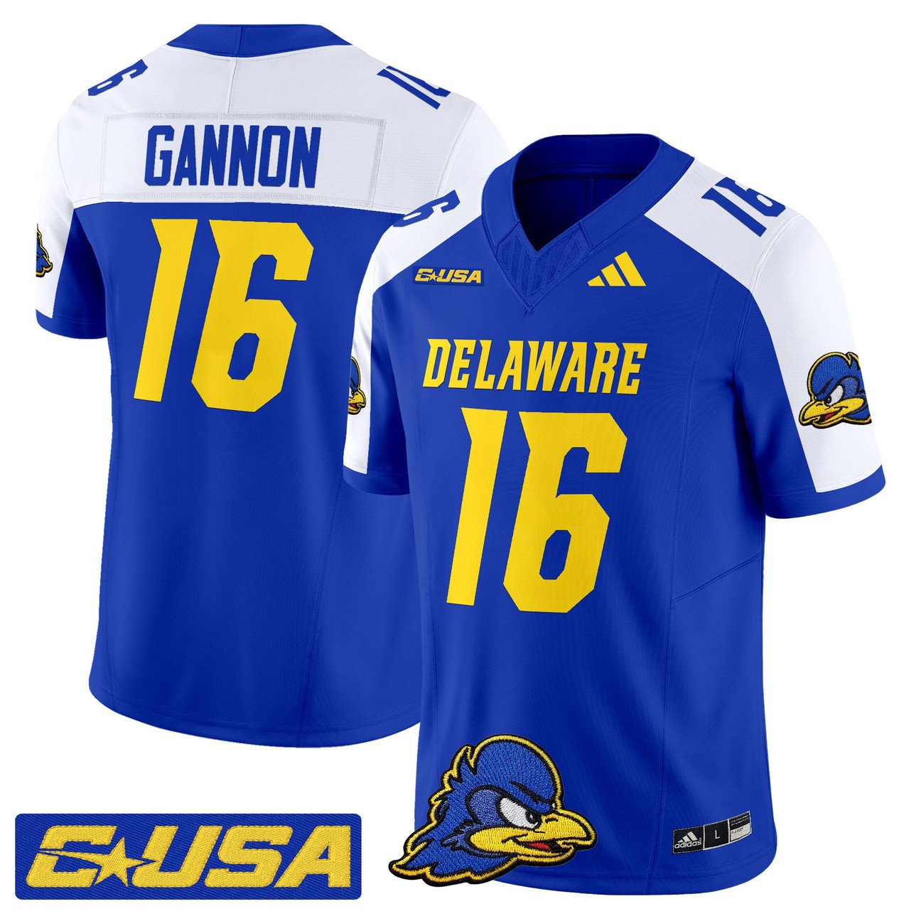 Rich Gannon Jersey #16 Delaware Blue Hens 2025 Vapor Limited Stitched
