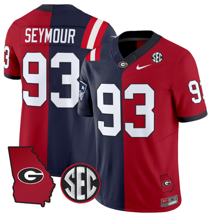 Richard Seymour Jersey #93 Georgia Bulldogs Split Vapor Limited Football Stiched
