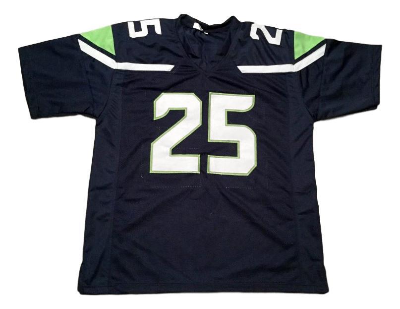 Richard Sherman CUSTOM STITCHED Unsigned Football Jersey Blue