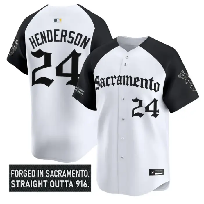 Rickey Henderson Jersey #24 Athletics Sacramento Gothic Edition Stitched