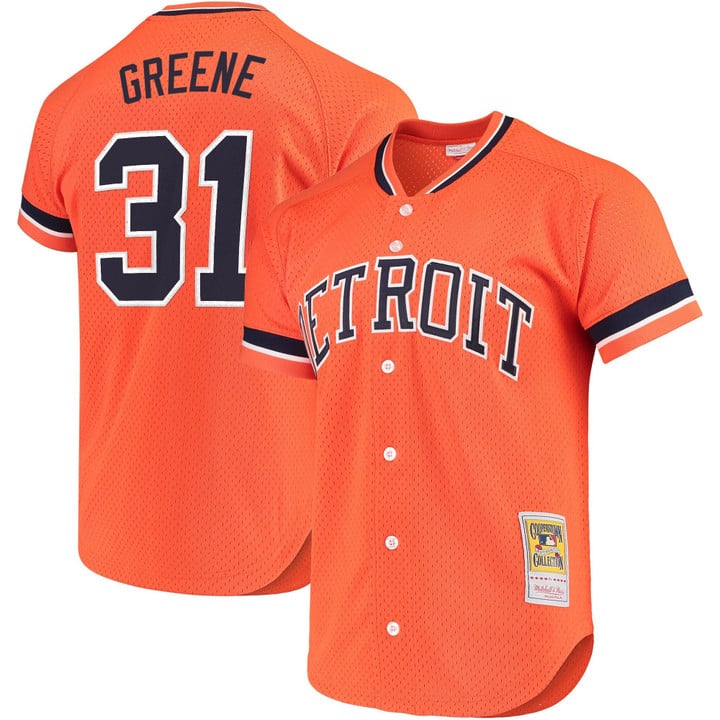 Riley Greene Jersey #31 Detroit Tigers Throwback Cooperstown Stitched Orange