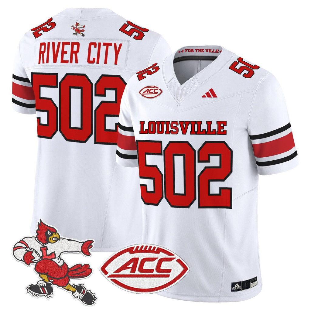 River City Jersey #502 Louisville Cardinals 1980s Throwback Stitched White