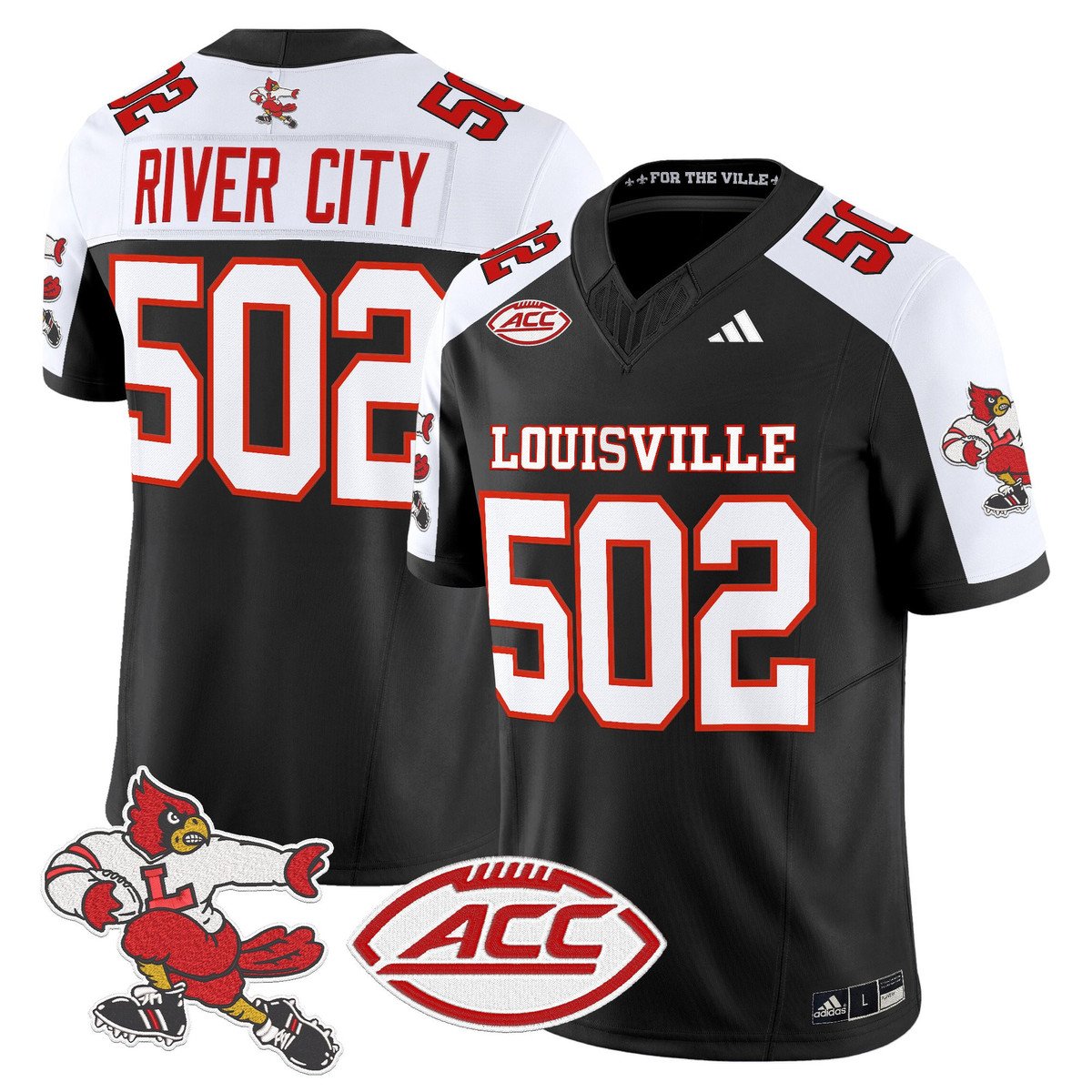 River City Jersey #502 Louisville Cardinals 1980s Throwback Stitched Black Alter