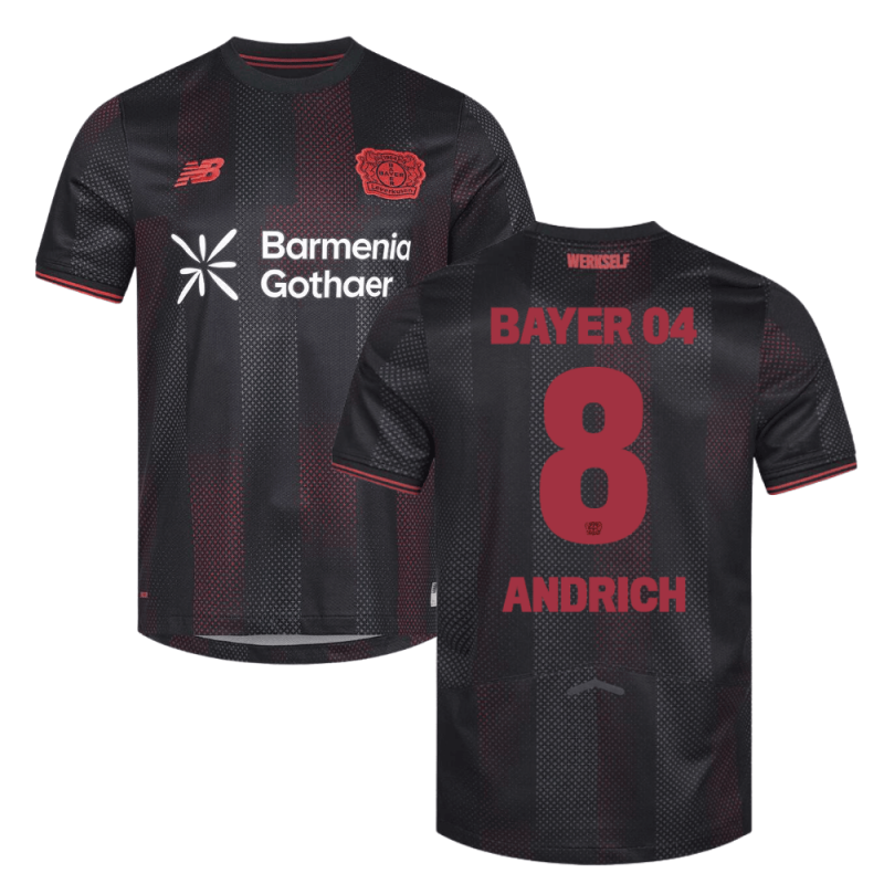 Robert Andrich 8 Leverkusen 2025-26 Home Match Jersey – Black