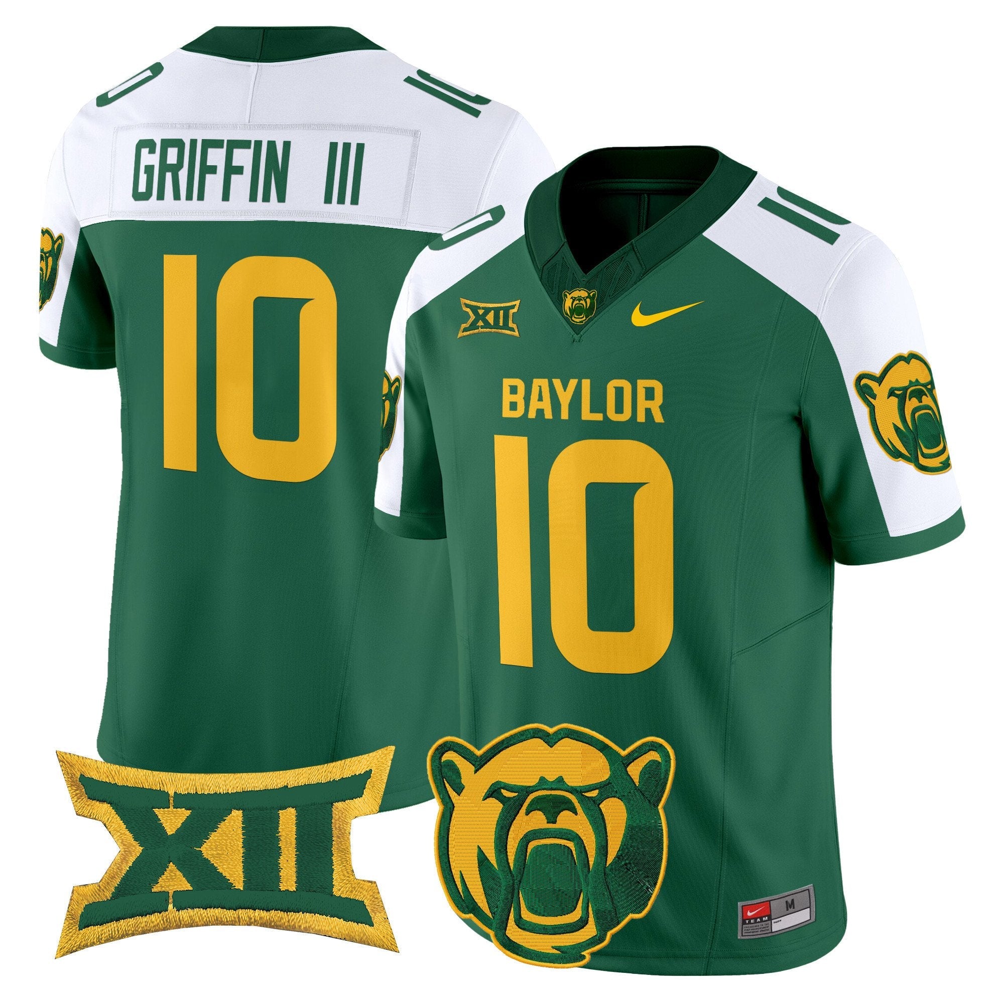 Robert Griffin III Jersey #10 Baylor Bears 2025 V2 Vapor Stitched Green Alternate