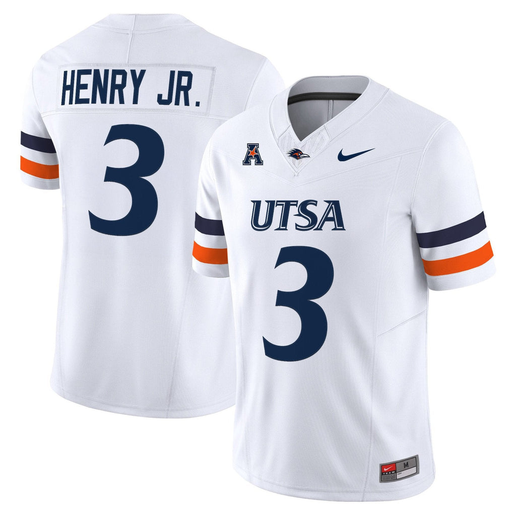 Robert Henry Jr Jersey #3 UTSA Roadrunners 2025 Vapor Limited Stitched White