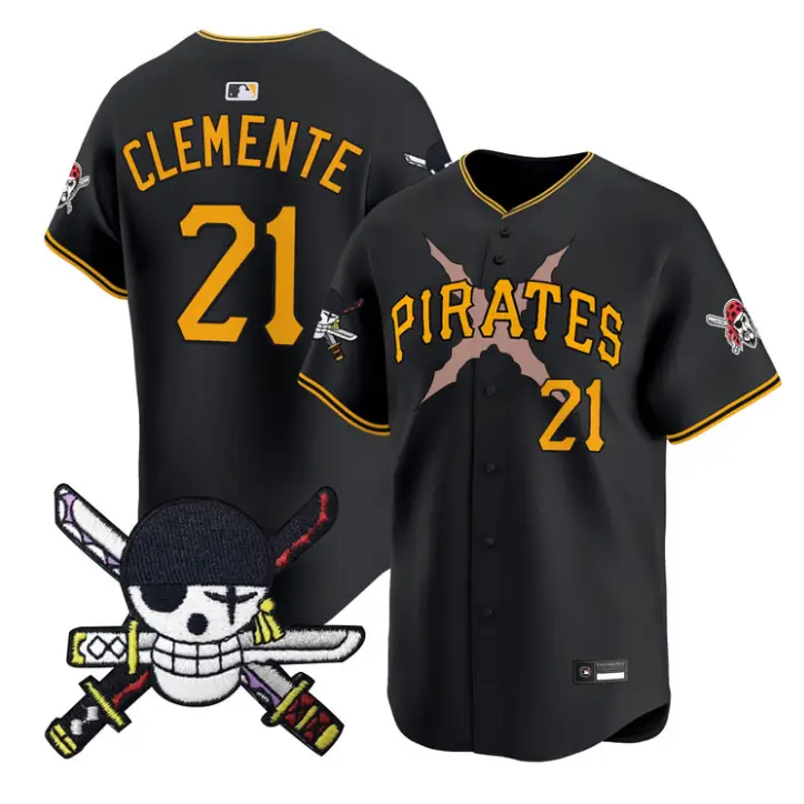 Roberto Clemente Jersey #21 Pittsburgh Pirates One Piece Zoro Patch