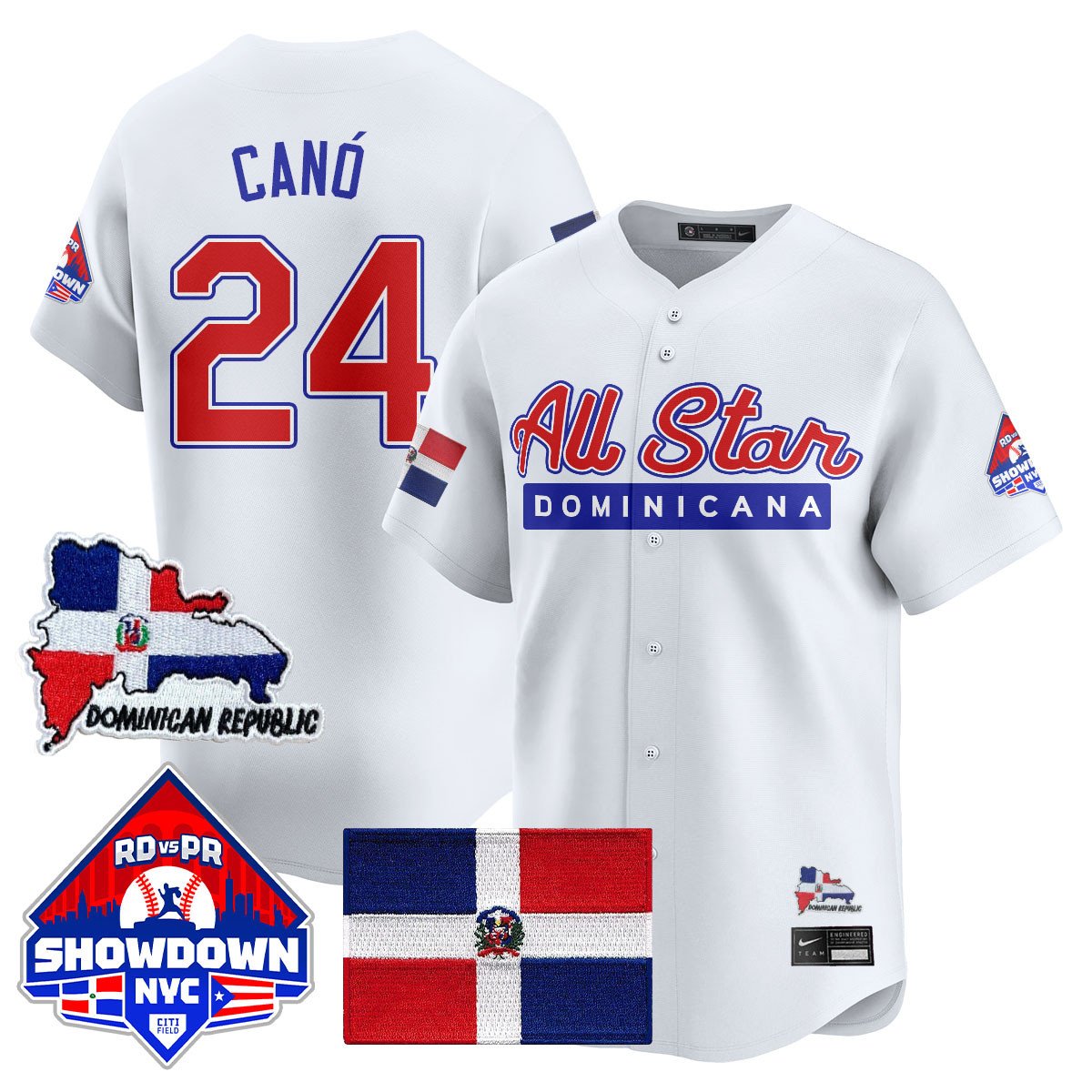 Robinson Canó Jersey #24 Dominican Republic Baseball All-Star 2025 White