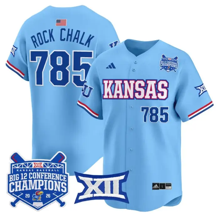 Rock Chalk Jersey #785 Kansas Jayhawks Big 12 Champions 2026 Stitched