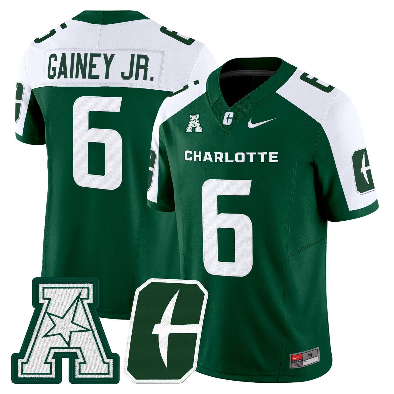 Rod Gainey Jr Jersey #6 Charlotte 49ers 2025 Vapor Limited Stitched