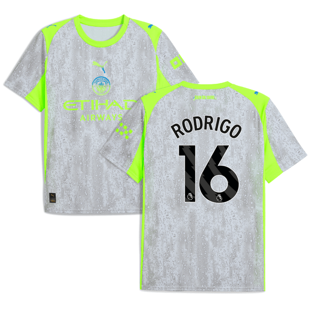 Rodrigo 16 Manchester City 2025-26 Third Men Jersey – Gray