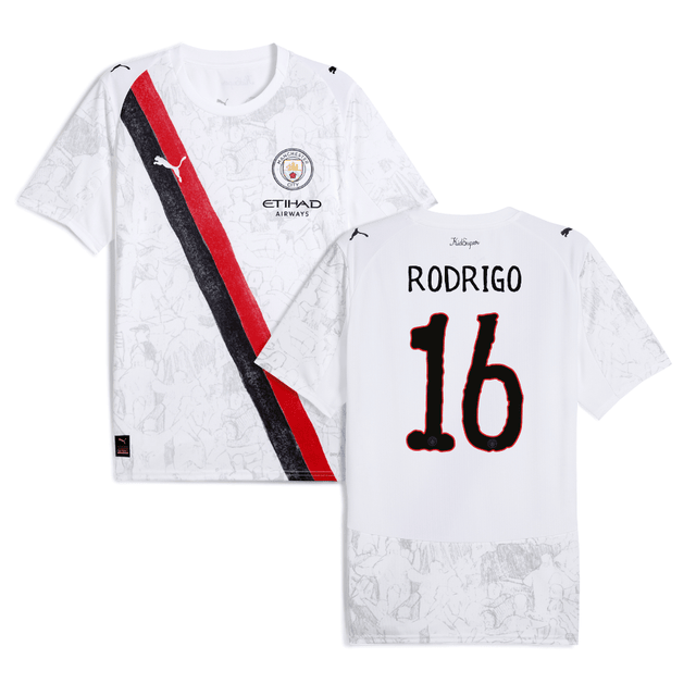 Rodrygo 16 Manchester City 2025-26 Match Jersey – White