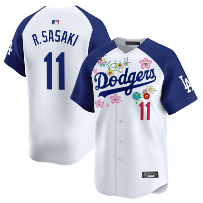 Roki Sasaki Jersey #11 Dodgers x Takashi Murakami 2025 Vapor Limited Stitched Alternate