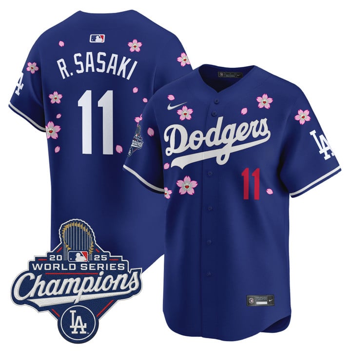 Roki Sasaki Jersey #11 Dodgers 2025 World Series Champions Stitched