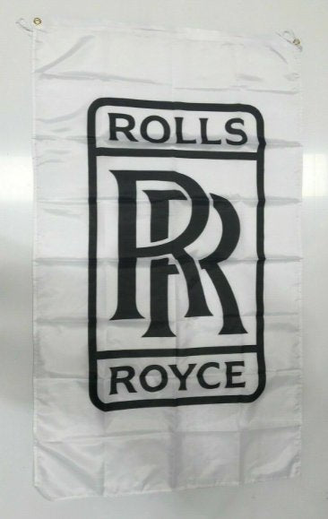 Rolls Royce Style 2 Banner Flag Car Collectible Diecast Silver Shadow Man Cave 3x5ft