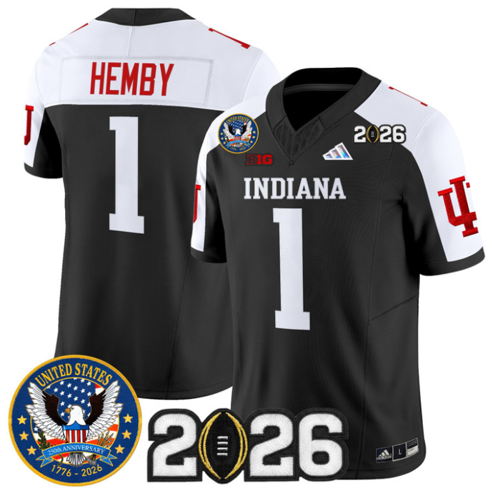 Roman Hemby Jersey #1 Hoosiers United States 250th Patch V2 Stitched