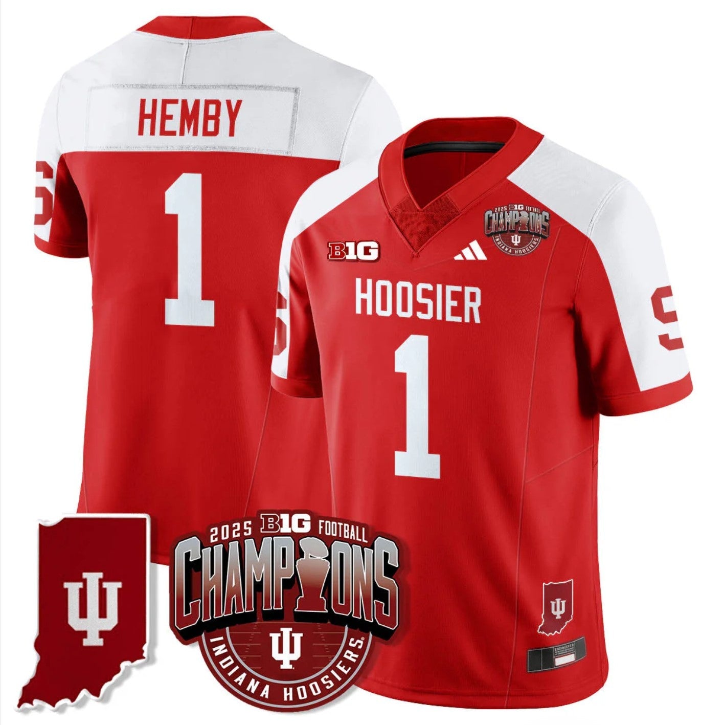 Roman Hemby Jersey #1 Indiana Hoosiers Big 10 Champions Limited Stitched