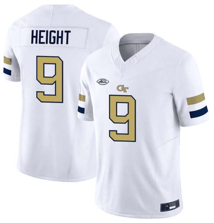 Romello Height Jersey #9 Georgia Tech Yellow Jacket College Football Edition White
