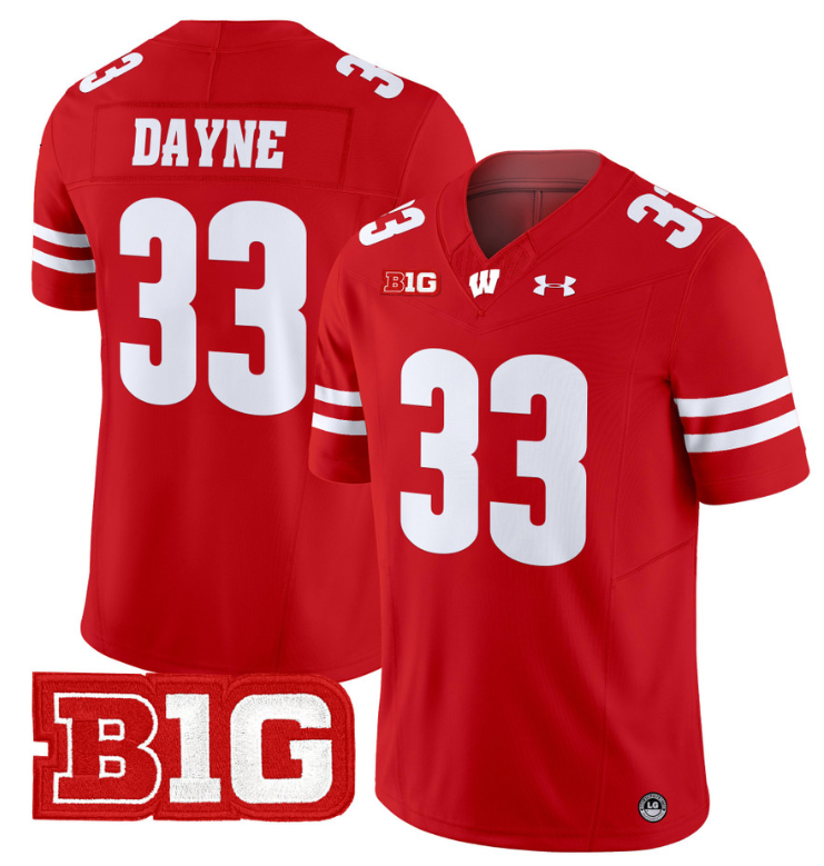 Ron Dayne Jersey #33 Wisconsin Badgers Vapor Football Stitched Red
