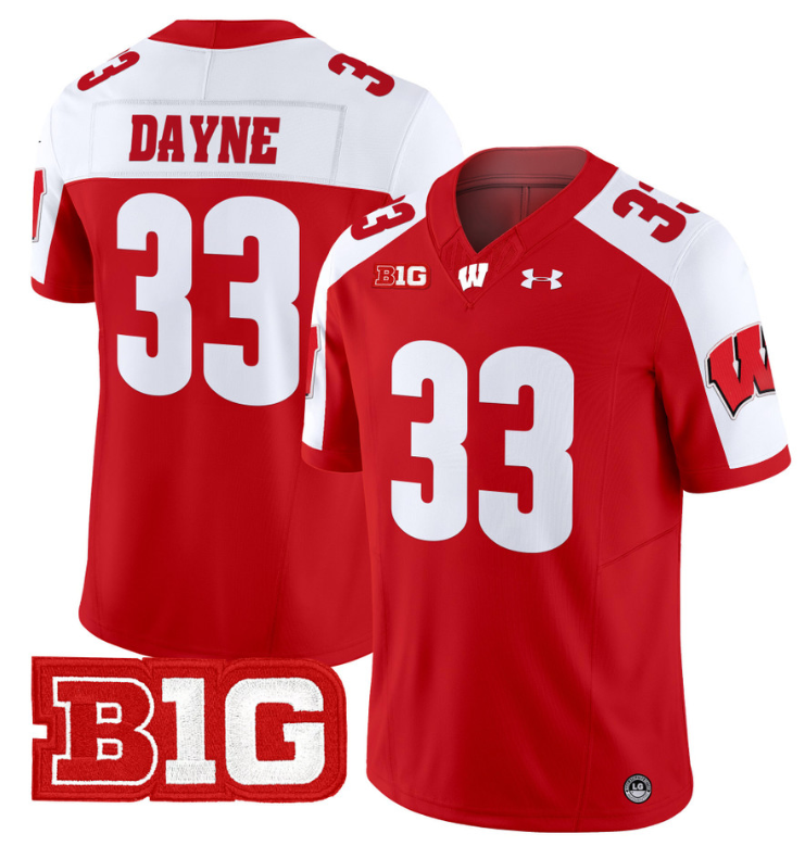 Ron Dayne Jersey #33 Wisconsin Badgers Vapor Football Stitched Red Alternate