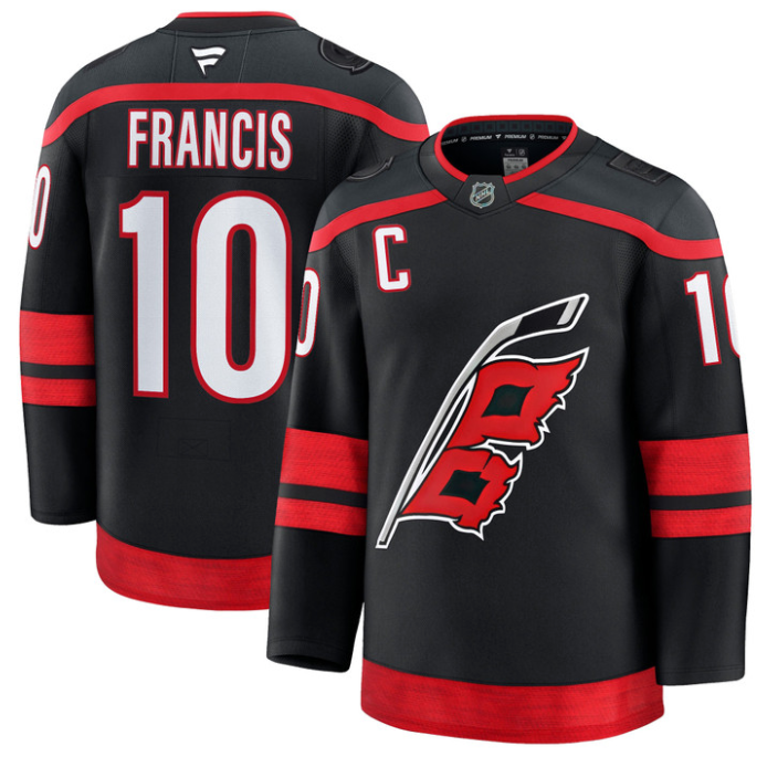 Ron Francis Jersey #10 Carolina Hurricanes Premium All Stitched Black