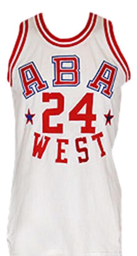 Ron Boone Jersey #24 Aba West All Star Basketball Sewn White