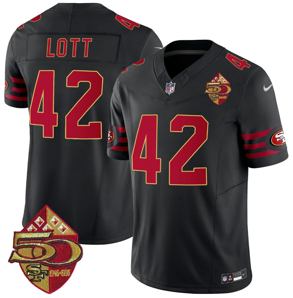 Ronnie Lott Jersey #42 Throwback 1996 Vapor Limited Stitched