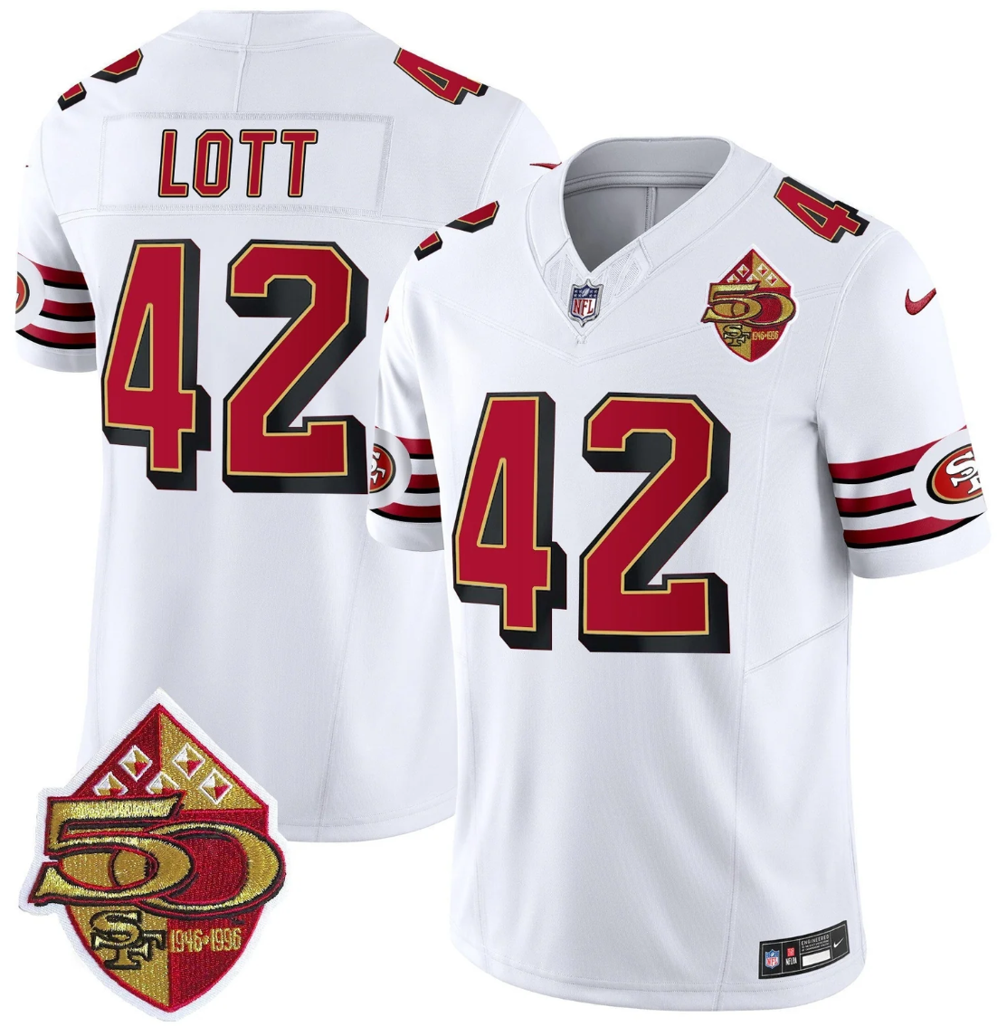 Ronnie Lott Jersey #42 Throwback 1996 Vapor Limited Stitched