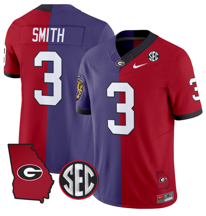 Roquan Smith Jersey #3 Georgia Bulldogs Split Vapor Limited Football Stiched
