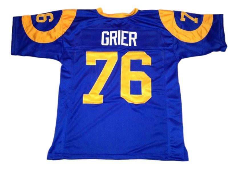 Rosey Grier CUSTOM STITCHED Unsigned Football Jersey Blue