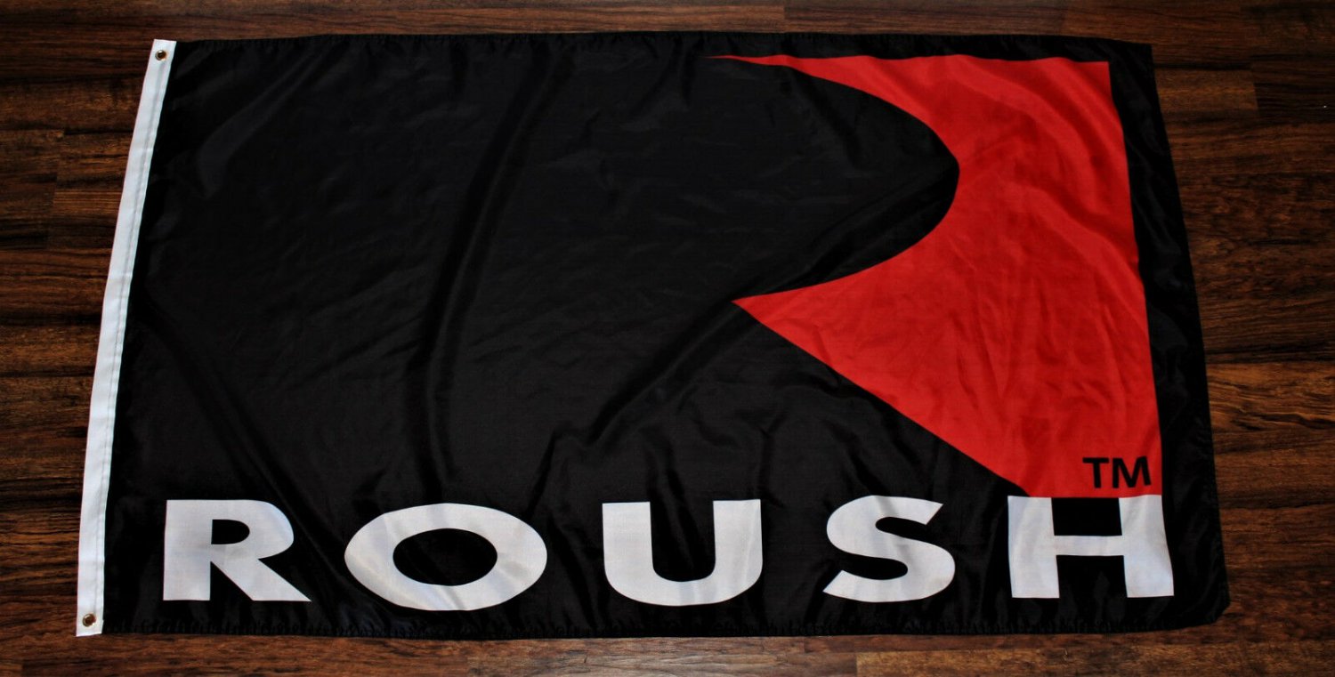 Roush Racing Flag Banner 3' x 5' Black & Red NASCAR Auto Garage Man Cave Car New