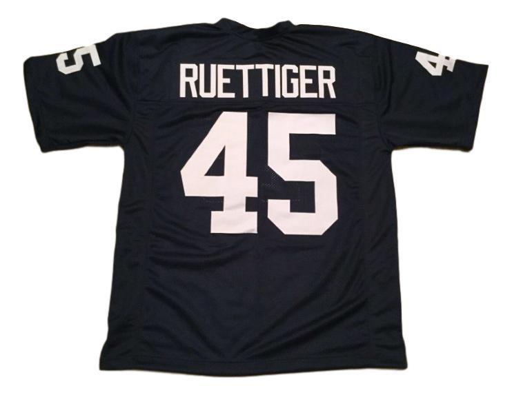 Rudy Ruettiger CUSTOM STITCHED Unsigned Football Jersey Navy Blue