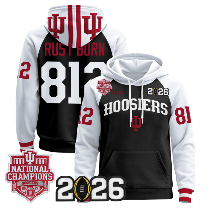 Rust Born Pullover Hoodie #812 Hoosiers 2025 National Champions Stitched